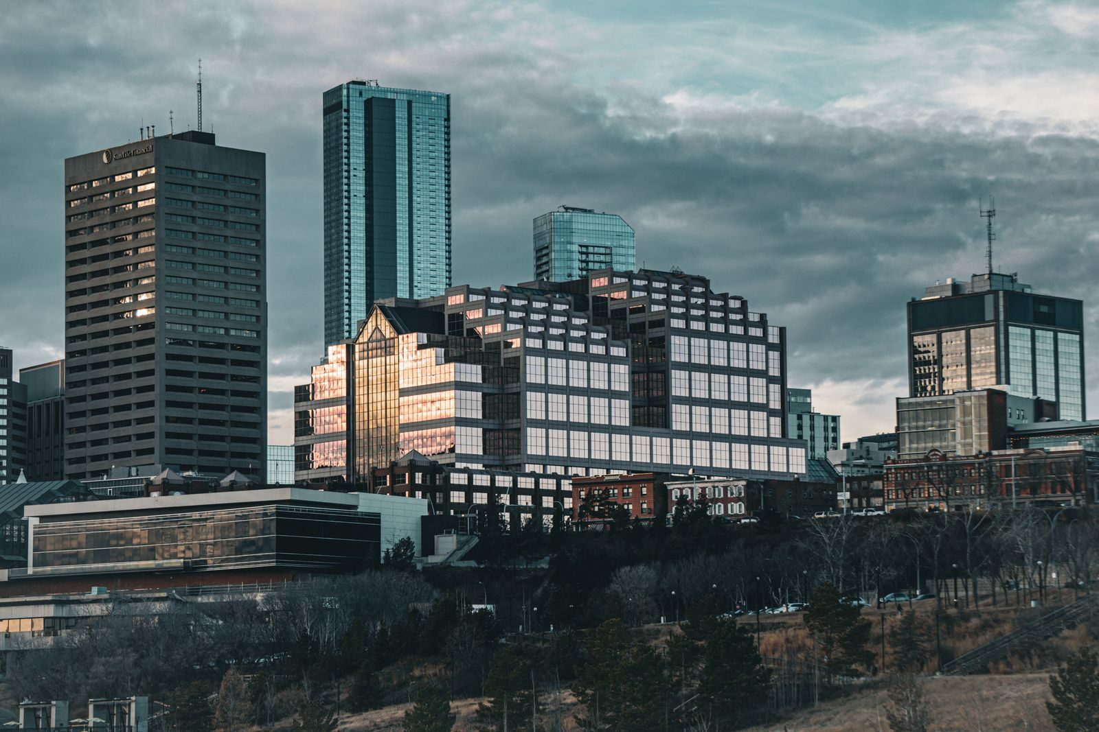 Modern office towers in downtown Edmonton, Alberta