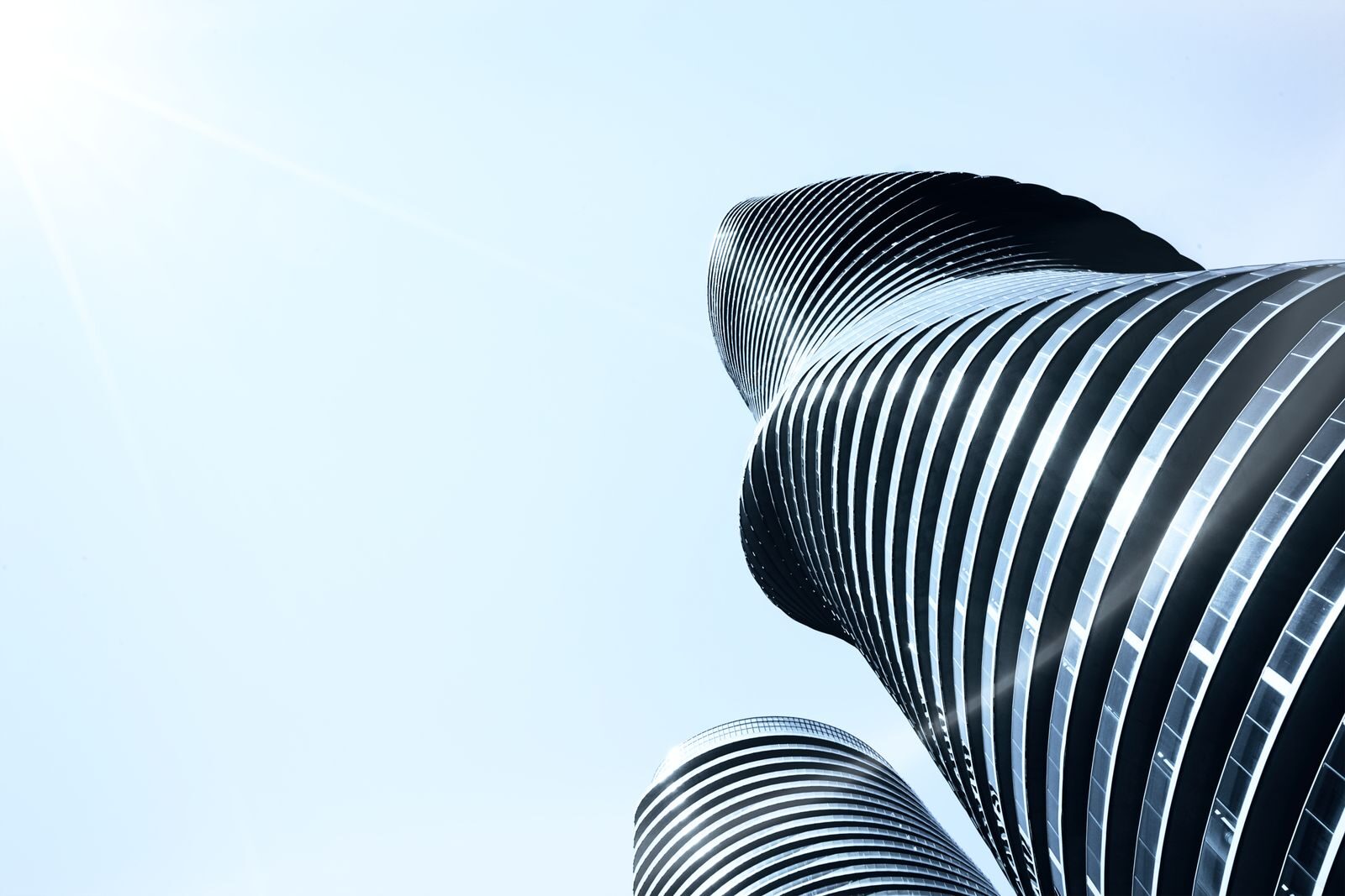 Curved residential skyscrapers in Mississauga, Peel Region, Ontario